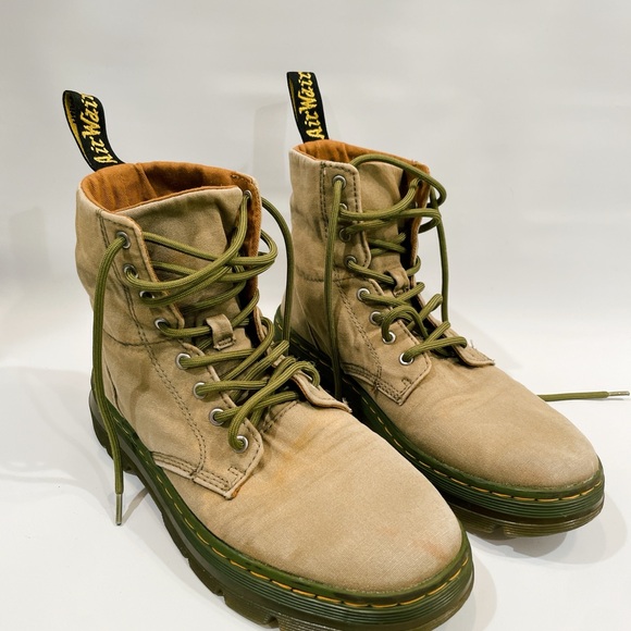 Vintage dr marten green maelly combat boots men’s 8 women’s 9 doc martens canvas - Picture 8 of 16